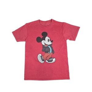 Vintage Mickey Mouse Disney  Rockabilly Motorcycle Leather Jacket Small T-Shirt‎